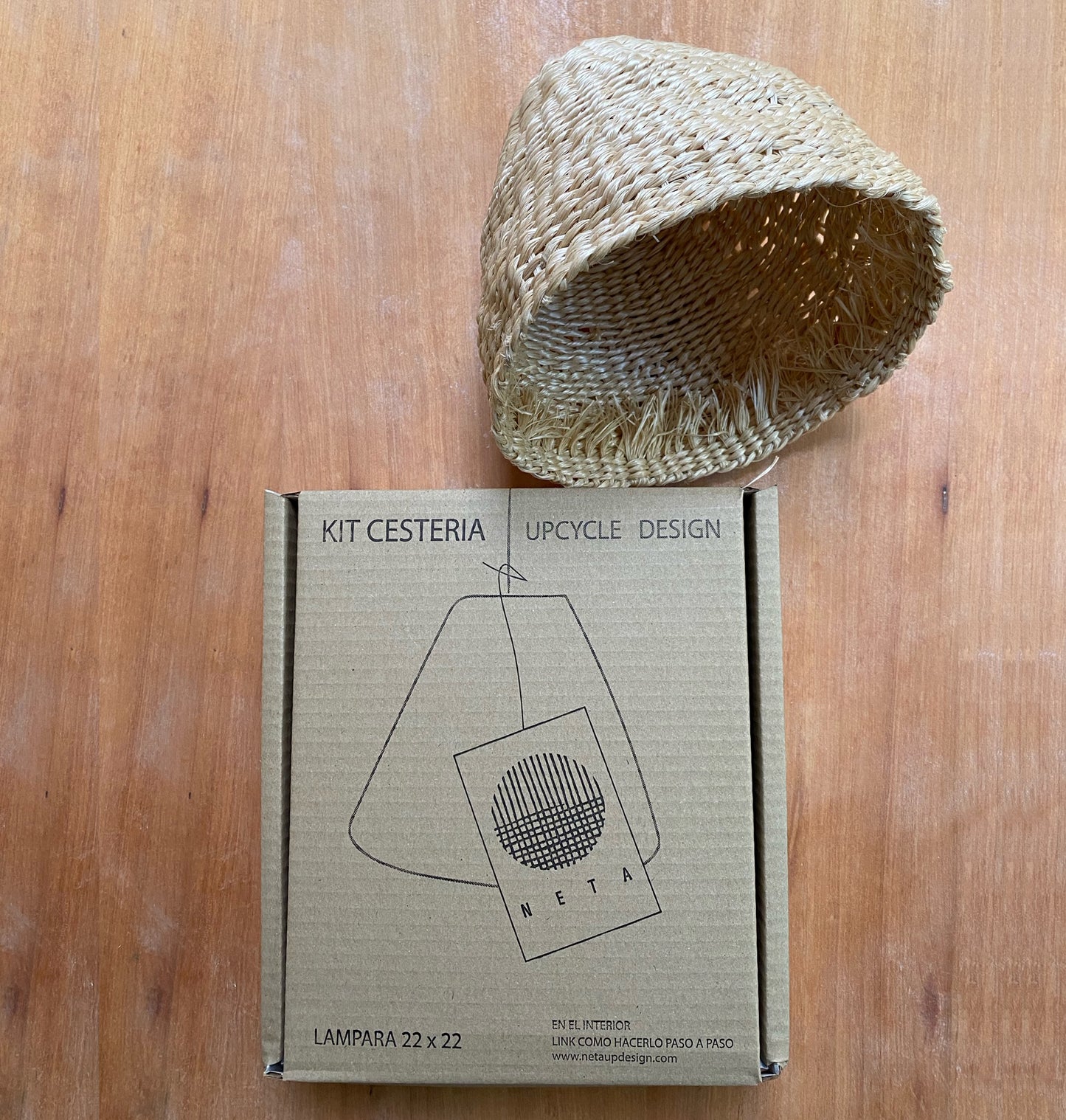 Kit cestería lámpara 22x22 Beige